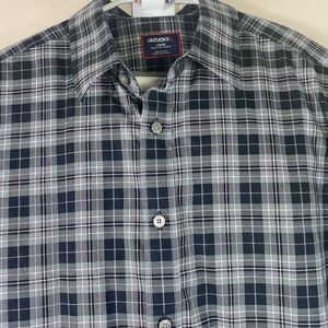 UNTUCKit Shirt Mens LARGE Green Plaid  Wrinkle Free Slim Fit Twill Button